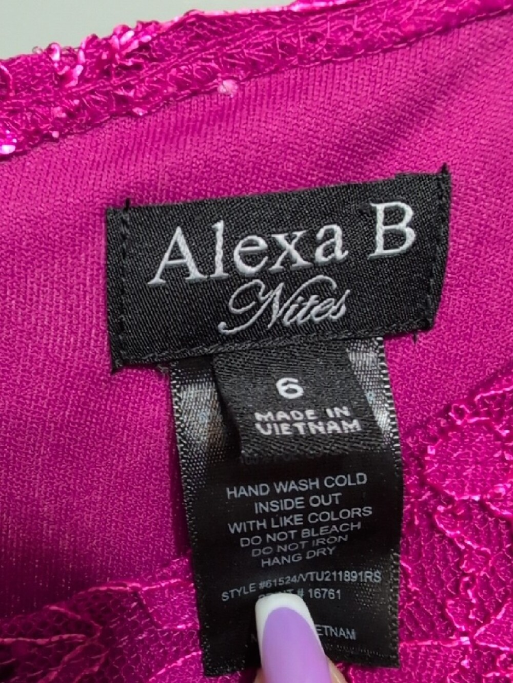 Alex Evenings Fuchsia Lace Sleeveless Maxi Dress - Picture 7 of 11